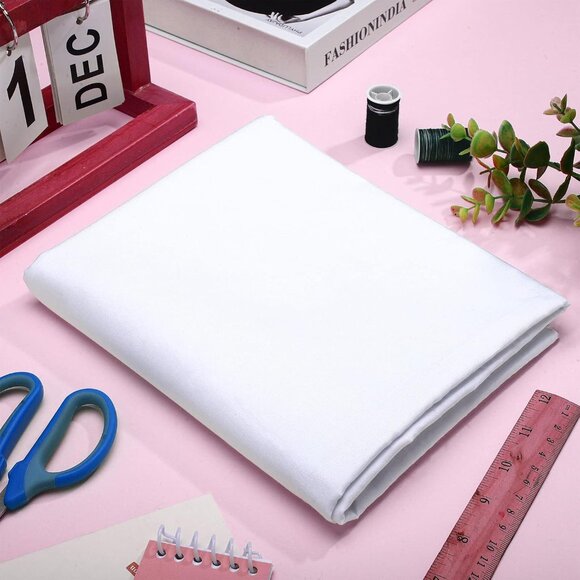White Cotton Fabric 59x2 Yards Quilting Sewing Material for DIY Crafting - Picture 4 of 7